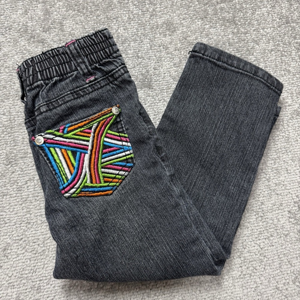 Vintage Y2K Fubu Jeans Toddler Girls Embroidered Colorful 3T